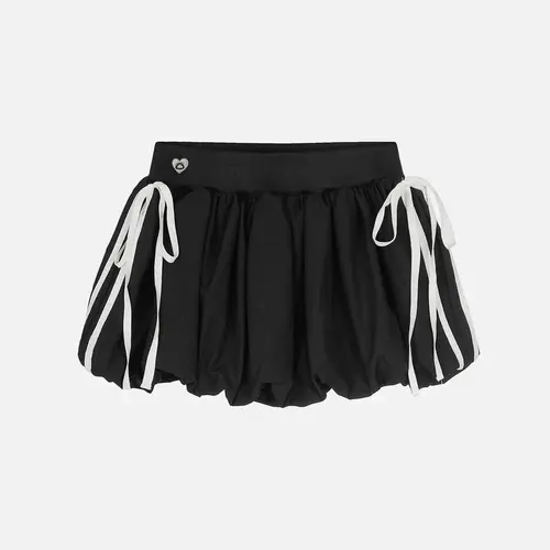 Aelfric Eden Drawstring Puff Mini Skirt High Waist Puff Silhouette Side Drawstring Ribbon Detail Soft Fabric Y2K Cute Streetwear Women's Bottoms