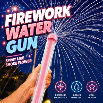Retractable Water Gun — Pink Water Blaster — Summer Outdoor Pool & Beach Water Battle Party Toy — Water Pipe / Drain Pipe / Drainage System