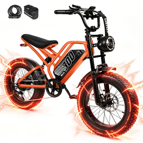 [+2 Free Gifts] ESKUTE V300 All-Terrain Electric Bike | 30-35MPH, 1500W Peak | 20" Fat Tire suspension Ebike w/ Free Phone Bag & Lock,father'sdaygifts,campingessentials,campinggear