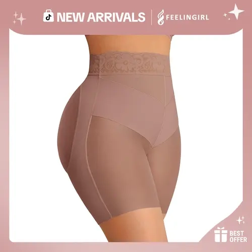 FeelinGirl Tummy Control Butt Lifting Seamless Shapewear Shorts For Women High Waisted Body Shaper Underwear Panty Smooth Under Dress Shapewear
