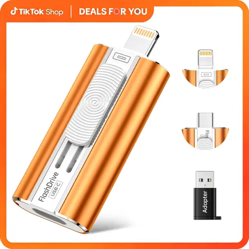 EATOP High-Quality USB Flash Drive - Class 10, Slim Compact, 30mb/s High-Speed Transfers, No App Required, for iPhone, iPad Pro 10.5-in Tablets, Mobile Users, Multi-Device Compatible with iOS, Android & PC, Bright Red