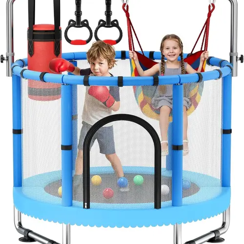 Toddler Trampoline with Safety Net,220lbs Kids Trampoline Indoor Outdoor,Mini Trampoline Playset for Boys & Girls Fall Deals For You