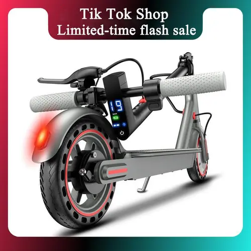 Electric Scooter - 8.5" Solid Tires, 350W Motor, Up to 19MPH& Miles Long-Range Portable Commuting Scooter for Adults with Double Braking System, App