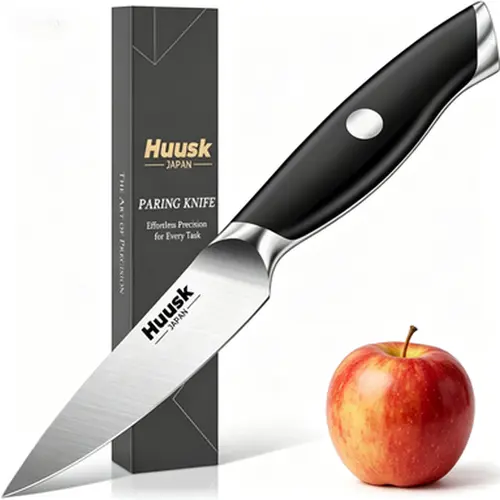 Huusk Summervibes Hand-Forged Blade Household Fruit Knives Set - Portable Durable Kitchenware for Cutting, Fruit Peeling, Camping, Barbecues, Ergonomic Handle, Precision Tip, Frequent Use, Elegant Christmas Gift