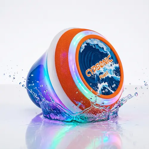 CYPSONIC 2026 Summer Portable IPX7 Waterproof Wireless Bluetooth Speaker - RGB LED Light Rhythm, TWS Stereo, 4 Hours Playback, USB Type-C, Weatherproof Loudspeaker System, Ideal for Outdoor Activities, Bathroom