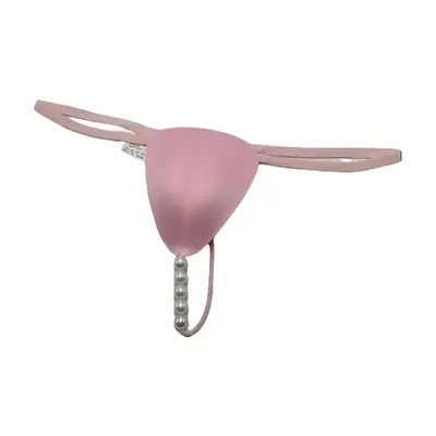 2Pcs Men Pearl Link Sponge Wrapped Thong Underwear Comfort Breathable White Lingerie M L XL Size Daily Wear Underpants