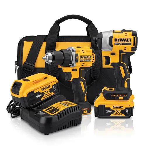 Brushless Percussion Drill and  Screwdriver Combo - DCF805 Drill + DCF850 Screwdriver for Tools & Hardware, Hand Tools Use, type-c rechargeable, Large Yellow and Black Tool Organizer, impact wrench kit, high torque power tool