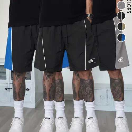 Men's 3-Pack Casual Fashion Shorts, Star & Striped Print, Lightweight Breathable Fabric, Simple Versatile Design, Ideal for Daily Wear, Sporty Summer Shorts, Casual Drawstring Shorts