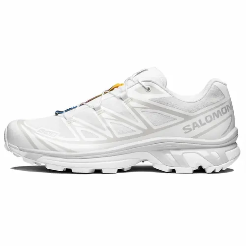 Men's SALOMON XT-6 Advanced Standard Width Athletic Running Shoes - White/Lunar Rock, Cushioned Sole, Quick-Dry, Lifestyle Look, Outdoor Trail Hiking Sneakers (Runs Small)