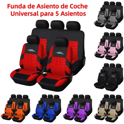AUTOYOUTH 5 Seats Car Seat Covers Universal 1 Set, Breathable Stylish Jacquard Mesh Fabric Car Seat Protectors for Front & Rear Seats, Airbag Compatible, Fits Most Cars SUVs Trucks Vans, Easy to Install, Car Interior Accessories