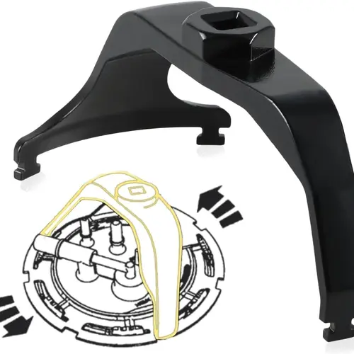 1/2" Drive Dual-Drive Heat-Treated Steel Fuel Tank Lock Ring Tool with Electrophoresis Rust-Resist Coat, Specialty Mechanic Tool for Fuel Pump Sender Removal & Installation (GMC, Chrysler, Dodge, Ford, Jeep Wrangler, Impact Wrench Compatible)