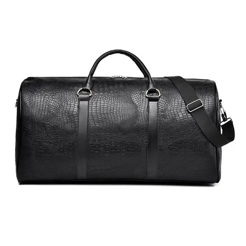 BIGWIG Sporty Men's Croco Print PU Leather Leakproof Large-Capacity Duffel Backpack Travel Bag - Carry On Luggage Set, Business Travel Bag, Multi-Handles, Quick-Grab Top Handle, Detachable Adjustable Strap, Ideal for Frequent Travelers, Gym Sessions