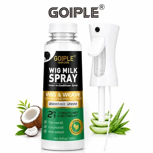 Goiple Wig Milk Spray, 2-in-1 Synthetic Hair Conditioner & Detangler, Hydrates Smooths & Eases Combing,New Press Bottle Design, Large Capacity 10fl.oz