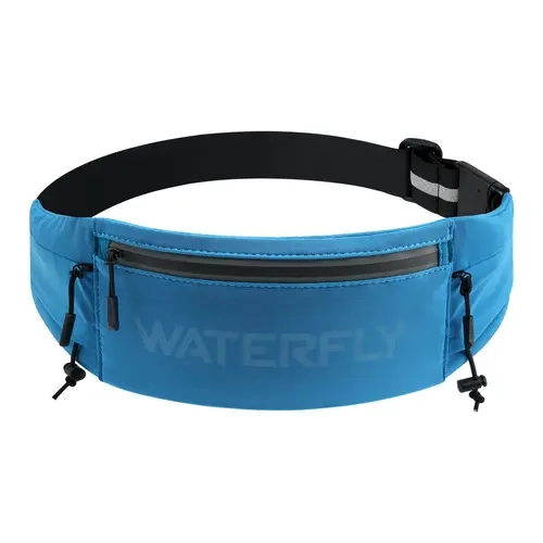 WATERFLY Unisex Mesh Running Waist Belt - Adjustable 3-Pocket Bounce-Free Fitness Fanny Bag, 0.2 lbs Breathable Phone Holder with Reflective Strip, Adjustable Size, Race Bib Clip (Fits All Phones, 30"-39" Waists) for Running, Hiking Fall Deals For You