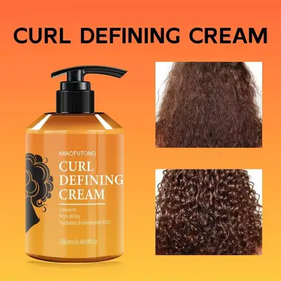 200ml Curl Defining Leave-In Cream | Argan Oil & Avocado Blend, Hydrating, Anti-Frizz, Volumizing Hair Care, Reduce Dandruff & Hair Fall, Non-Sticky Formula