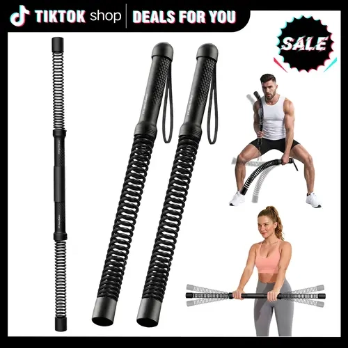 【Featured TikTok Products】S.Y. Home & Outdoor 2-in-1 Ropeless Battle Rope & Flexi Bar - Portable Spring Trainer for Full-Body HIIT & Low-Impact Workouts, No