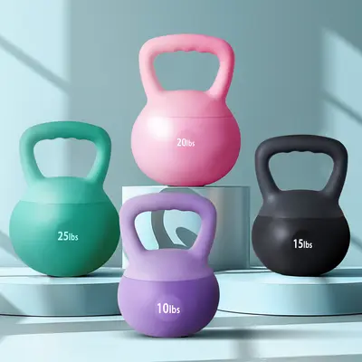 Nicole Selection 10-30 lbs Soft Kettlebell  for Women - PVC Leather, Quiet Non-Slip Grip, Sand Filled for Glutes & Legs Workout