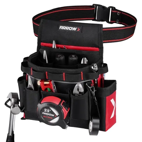 #toolupgrade ARROW Tool Belt Heavy-Duty, Electrician Tool Pouch with 10 Pockets, 840D Oxford Fabric, Utility Belt with Hammer Holder, Adjustable Tool Belts for Men Women Electrician Carpenter, Construction