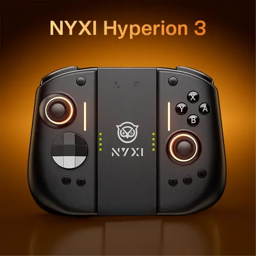 NYXI Hyperion 3 Black Purple Wireless Handheld Esports Controller for Switch 2 - World's First Third-Party Console Controller, Magnetic Hall Effect No-Drift Joystick, 9-Axis Gyro, Full Mechanical Snap Buttons, Dual Back Buttons, Adjustable Vibration