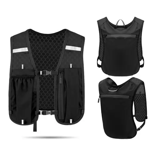 Unisex Breathable Outdoor Hydration Vest Backpack for Adults - Lightweight Adjustable Sports Gear with Phone Holder, Side Pocket, Zip Pocket for Trail Running, Hiking