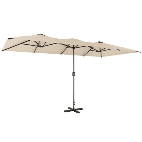 【summervibes】15FT Large Patio Umbrella,Outdoor Double-Sided Rectangle Umbrella with Crank,Patio Umbrella for Pool Lawn Garden Backyard,outdoorfurnitureset