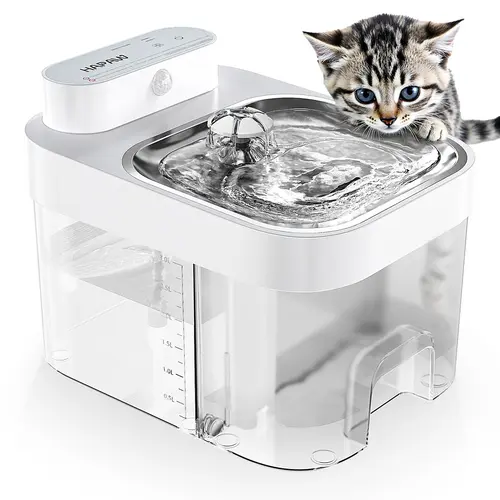 HAPAW Smart Cat Water Fountain - 3L Clean, 1.35L Wastewater Tanks (4.35L Total), 5000mAh Cordless, Filter-Free, 2 Flow Modes, App Remote Control for Multi-Cat Homes & Busy Owners