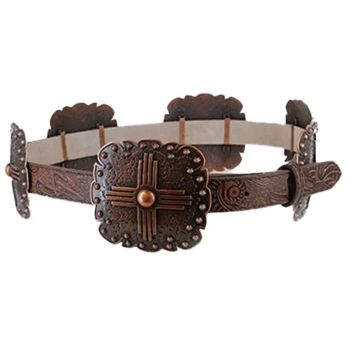 Angel Ranch Women's Women'S Scalloped Concho Leather Belt - Da3668