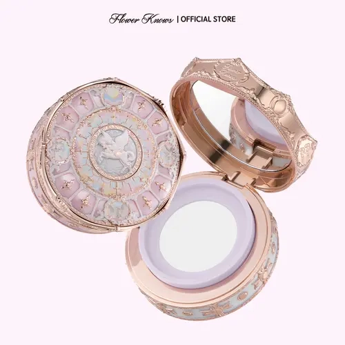 Flower Knows Knight Unicorn Collection Cloud Loose Setting Powder - Smooth, Vintage, Luxury Silky Soft Powder, Radiance-Boosting, Blurring, Lightweight Translucent Oil-Control Longwearing Makeup Product for All Skin Types, Cosmetic