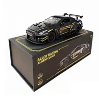 Black Racing Car Digital Alarm Clock - Premium 350g Alloy Die-Cast Impact-Resist Body, 8.15x3.39x2.17 Inches, LED Display, Scratch-Safe Lights, Tail Lights, Wireless Remote, Snooze, USB Port, Teen Boy Gift, Home Decor (Race Car Shaped Alarm Clock)