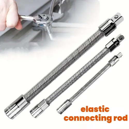 3 Pcs Multi-Size Wrench Extension & Socket Sets, 1/4-3/8-1/2 In Drive Anti-Slip Extender, Bendable for Tight Spaces, 2026 Upgraded Tool Kit for Automotive Mechanic DIY Repair-YY0, 1/2 Inch