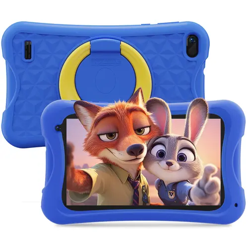 DigiLand 7-inch Rechargeable Learning Children's Tablet for Kindergarten Boys, 4GB+32GB with Case, Parental Control, 3000mAh Battery, Dual Digital Cameras (Front & Rear), Bluetooth 5.0, WiFi, Headphone Jack, USB-C Charging, Birthday/Xmas Gift