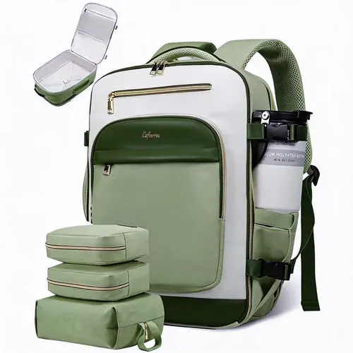 Lefame 40L Travel Backpack - Carry On Luggage, TSA-Friendly 180-Degree Opening Clamshell, 16 Pocket Organization, 3 Packing Cubes, 17-Inch Laptop Compartment, Luggage Sleeve, Water-Resistant Exterior for 3 to 7 Day Trips, Travel Bags