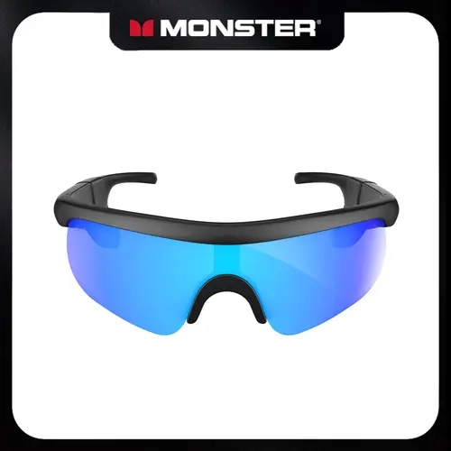 Monster AI Multifunctional Smart Glasses Gadget - Open-Ear Hi-Fi Sound Music Player, Bluetooth 6.0, Noise Reduction, Calls, UV400 Sun Guard, Lightweight Design, Safety Features, Long-Lasting Battery, Stay Aware, for Walking, Android Users, Tech Gifts