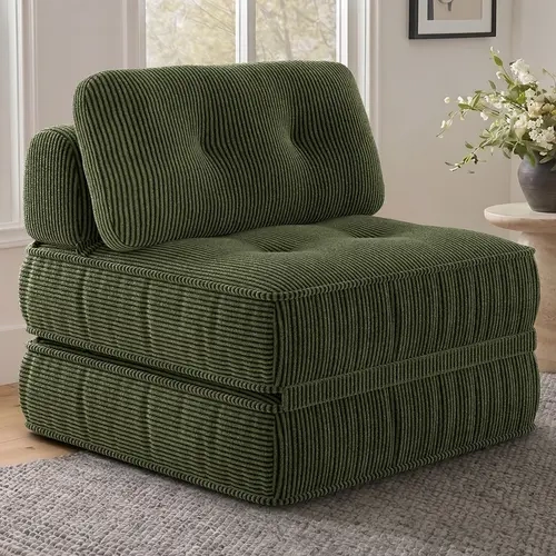 Sikaic Convertible Modular Folding Armchair with Pillows, Multi-Functional Sofa Bed Flexible Sectional Coach for Small Spaces, Boneless Couches, Easy Assembly, Corduroy Family Couch, Home Furniture Christmas Gifts [TiktokShopFallDealsForYou]