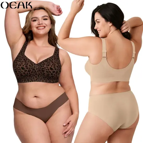 OEAK Pullover Jelly Bras Women Seamless Lift Bra Wireless Push Up No Underwire Full Coverage Plus Bras
