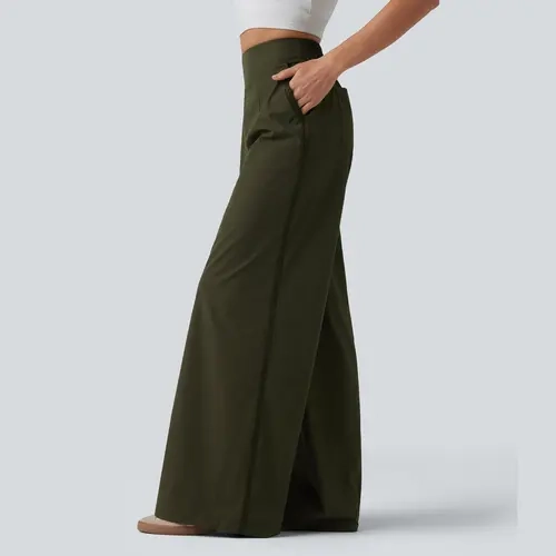 Halara High Waisted Wide Leg Baggy Casual Pants with Pockets