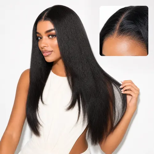 LUVME Light Kinky Body Wave/Kinky Straight Glueless Wig 7x6 Closure All-Day Comfort™ Pre-Plucked Pre-Bleached Pre-Cut HD Lace Salon Natural Blowout #TikTokShopFallDealsForYou #SuperBrandDay