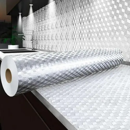 Waterproof Kitchen Wallpaper,Self Adhesive Foil for Cabinet Renovation, Oil-Proof Countertop Sticker, Easy Clean 15.7x16.4ft