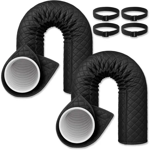 GJANSH 2 Pcs Air Conditioner Hose Cover Wrap - Ac Hose Duct Vent Insulation Sleeve Insulated Cover for Portable Ac for 5" & 5. 9" Diameter 60" Long Exhaust Hoses Tube (Black),