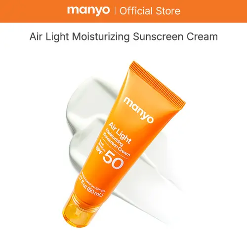 [manyo] Airlight Moisturizing Sunscreen - Lightweight Korean Facial Sunscreen, UV Protection, No White Cast, Skin Repair, Makeup Base Prep, Oil Control, Daily Sun Shield