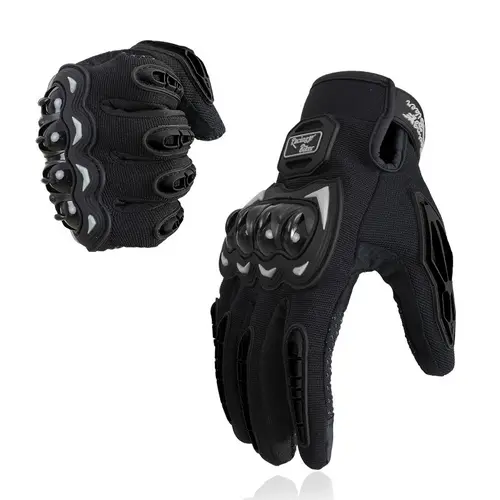 Men's Motorcycle Gloves Hard Knuckle Touch Screen Compatible Anti-slip Grip Breathable Off-Road Riding Gear for Spring Summer