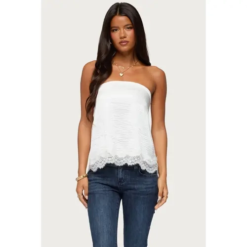 Netta Lacey Strapless Satin Effect Top
