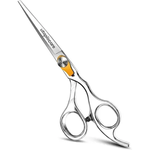 Utopia Care 6.5-Inch Barber-Grade Stainless Steel Hair Cutting Scissors - Ergonomic Easy-Grip Handle, Adjustable Tension Screw, Smooth Friction-Free Cut, Barber Equipment for Cosmetology Students & Everyday Home Grooming, Suitable for All Hair Types