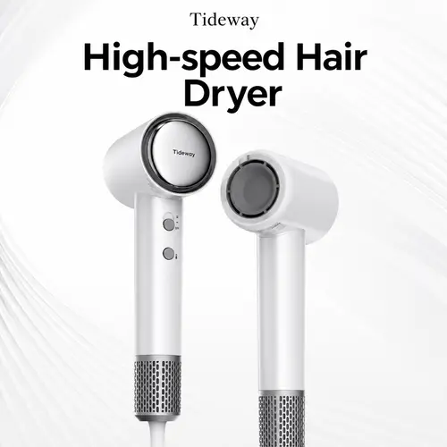 Tideway H11 Plasmix High-Speed Multifunctional Handheld Blow Dryer (White) - Plasma Ionizer Scalp Care Beauty Product with Intelligent Temp Control, Self-Cleaning, Anti-Static, Frizz-Free, Anti-Dandruff Features, Dorm Essential techvibes