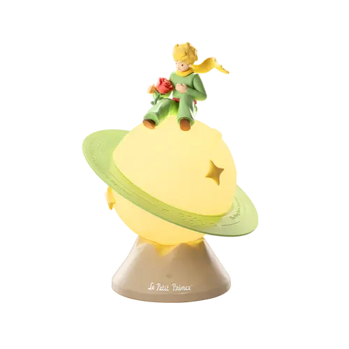 MARTUBE Le Petit Prince Rose B612 Planet Lamp - USB Ambient Night Light with 3 Modes, 2 Adjustable Brightness Levels, Touch Control, Breathing Function, Smart Timer, 360° Rotating Planet, Lithium Ion Batteries, for Girls, Kids, Home Decor Gift