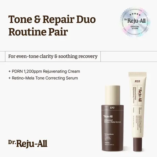 [Official] Dr.Reju-All Tone & Repair Duo Routine Pair - Advanced PDRN Rejuvenating Cream & Retino-mela Serum