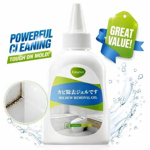 200g Professional Strength Easyout Mold Remover Gel, Powerful Stain Remover & Bathroom Cleaner for Hard-to-Reach Areas, Silicone Surfaces, Window & Kitchen Household Cleaning Supplies