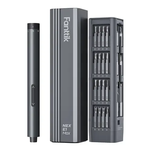 Fanttik E1 MAX 3.7V Mini Power Screwdriver - 50-in-1 Magnetic Bits, 5/32-in Hex Magnetic Storage Set, USB Rechargeable Cordless Screwdriver with Battery for Phone, Laptop - Cool Gadgets for Adults, Mini Useful Gifts