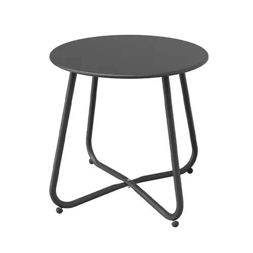 GRAND PATIO 18in Round Top Outdoor Patio Accent Table - E-Coated Steel, Adjustable Legs, 60 lbs Capacity, Easy Setup, Scratch-Safe Feet, All Weather Resistant, Durable, Soap-Water Clean Furniture for Balcony
