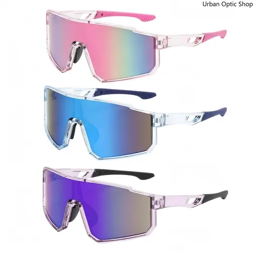 XUH Women's 1-Piece Mirrored Lens Sports Sunglasses for Adults - UV400 Sun Shield, Glare Cut, Windproof, Outdoor Cycling Accessories, Fashion Eyewear